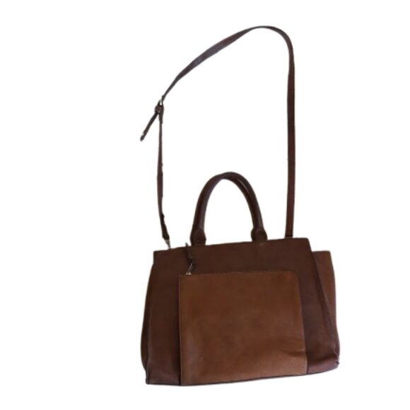 Large Brown  Faux Leather Handbag / Tote - Picture 3 of 8